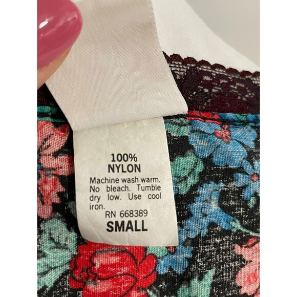 🎀 Vintage 70s Miss Diva Nightgown & Robe Set Black Floral Boho Glam Small - Picture 13 of 13